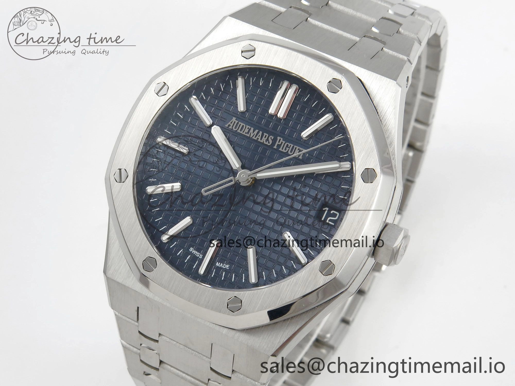 Royal Oak 41mm 15510 SS RSF 1:1 Best Edition Blue Dial on SS Bracelet SA4302 Super Clone MoistureWicking 4220