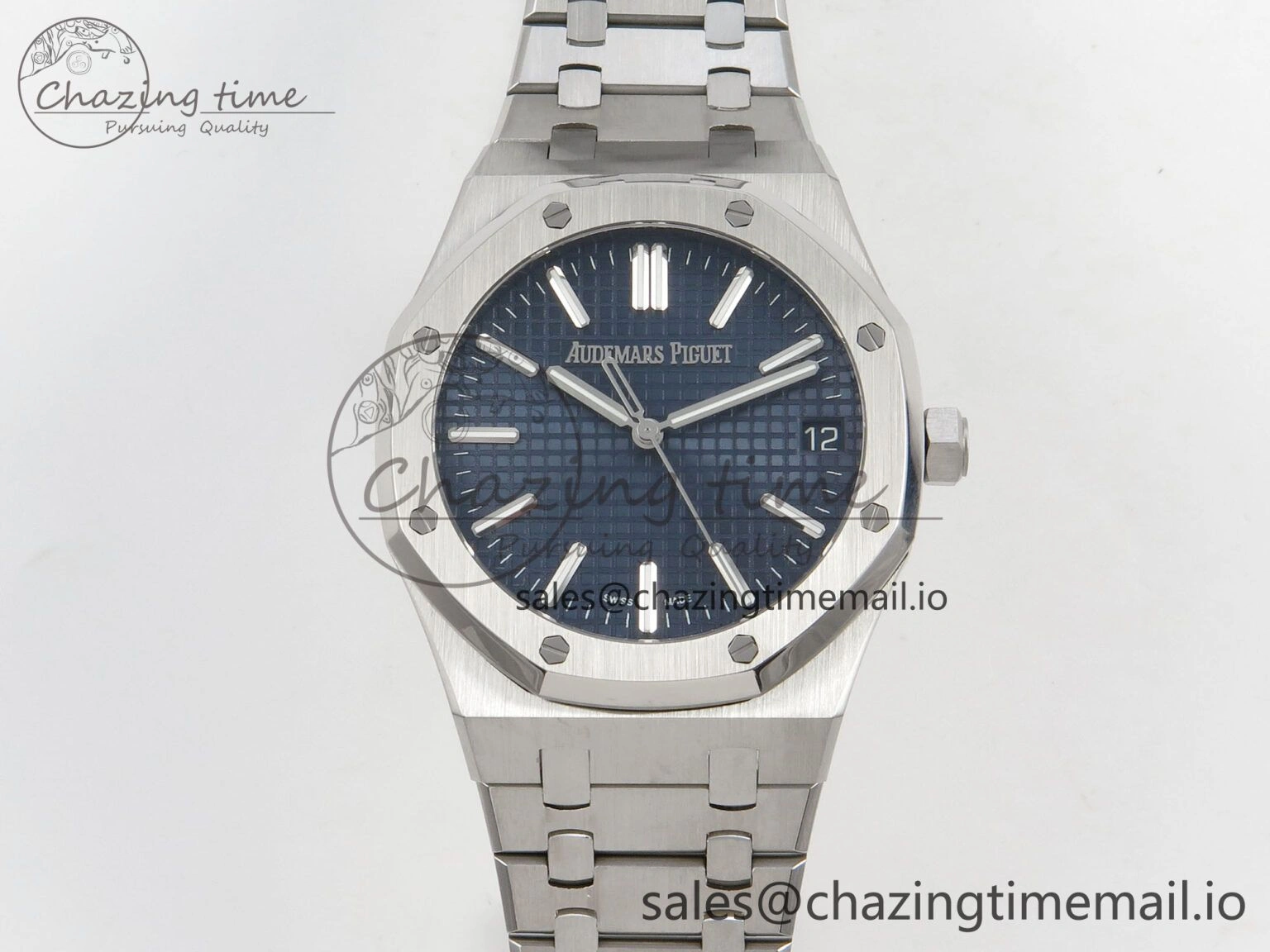 Royal Oak 41mm 15510 SS RSF 1:1 Best Edition Blue Dial on SS Bracelet SA4302 Super Clone MoistureWicking 4220