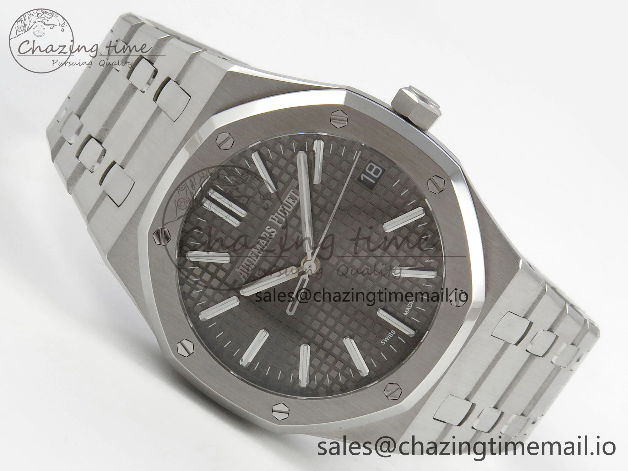 Royal Oak 41mm 15510 SS RSF 1:1 Best Edition Gray Dial on SS Bracelet SA4302 Super Clone Casual 4221
