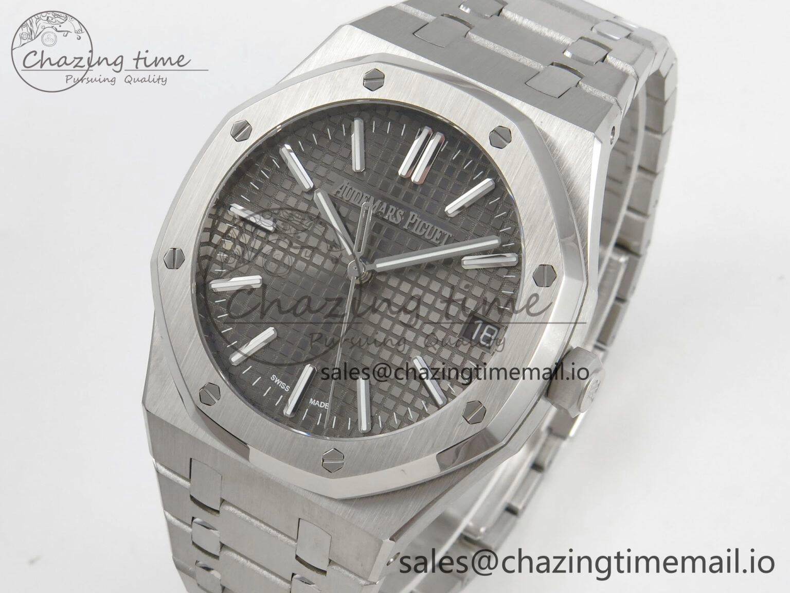 Royal Oak 41mm 15510 SS RSF 1:1 Best Edition Gray Dial on SS Bracelet SA4302 Super Clone Casual 4221