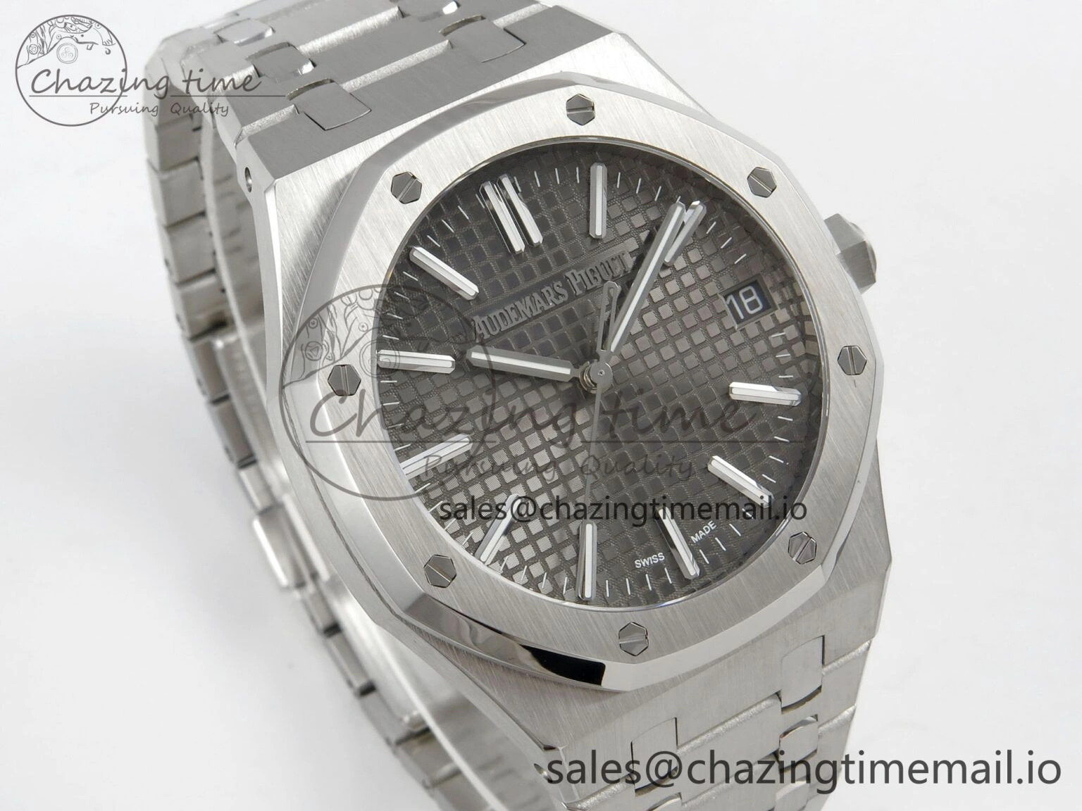 Royal Oak 41mm 15510 SS RSF 1:1 Best Edition Gray Dial on SS Bracelet SA4302 Super Clone Casual 4221
