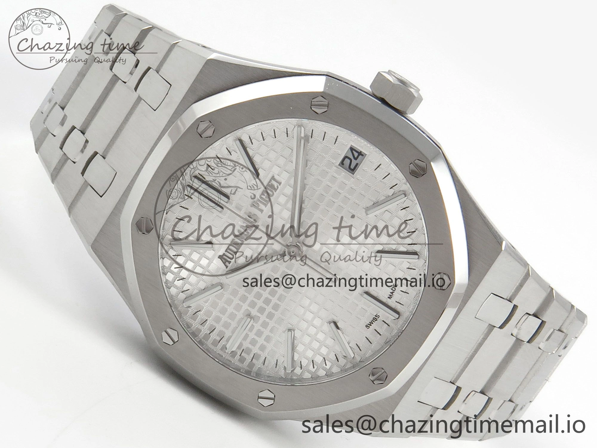 Royal Oak 41mm 15510 SS RSF 1:1 Best Edition Silver Dial on SS Bracelet SA4302 Super Clone UrbanChic 4222