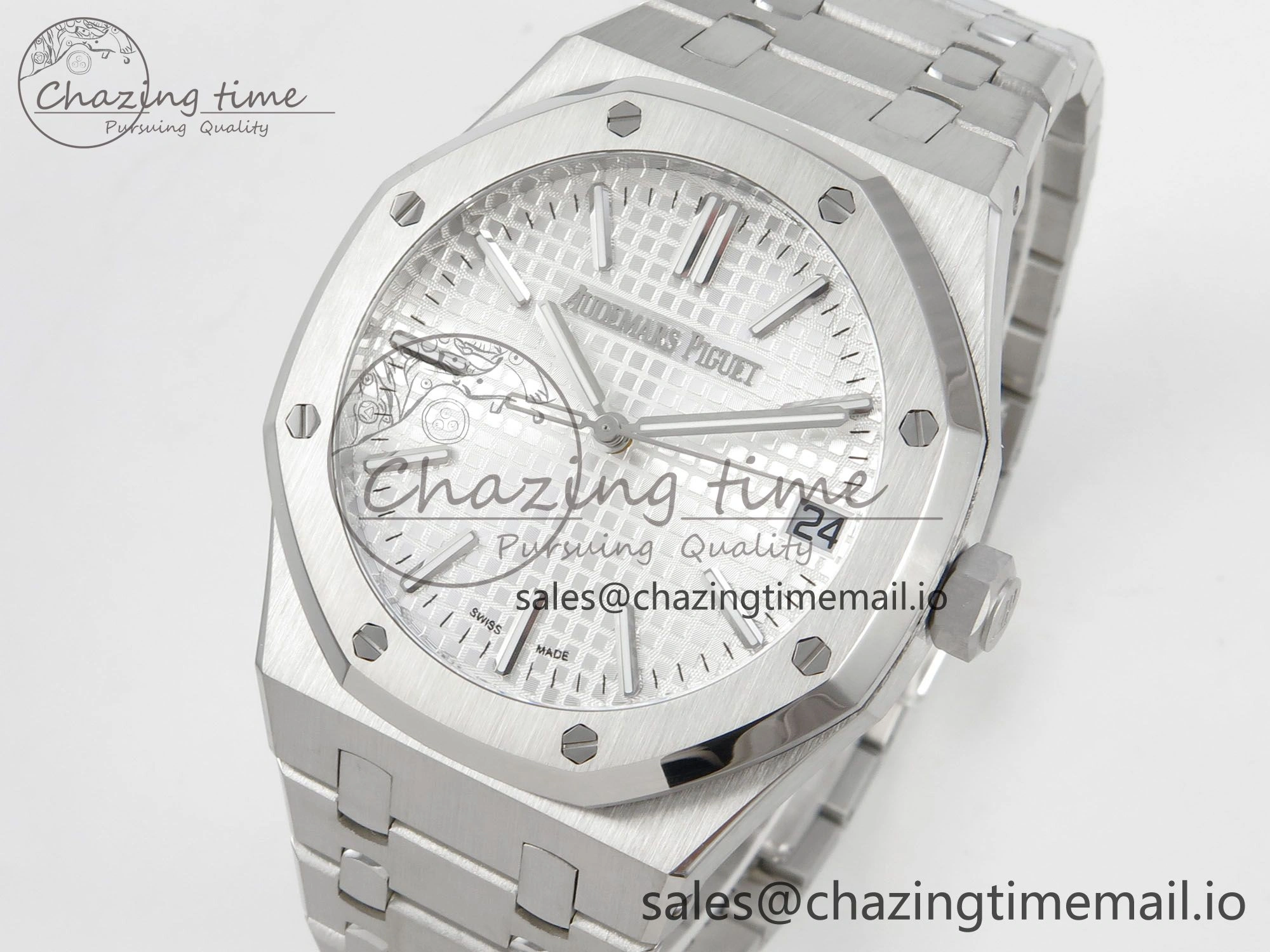 Royal Oak 41mm 15510 SS RSF 1:1 Best Edition Silver Dial on SS Bracelet SA4302 Super Clone UrbanChic 4222