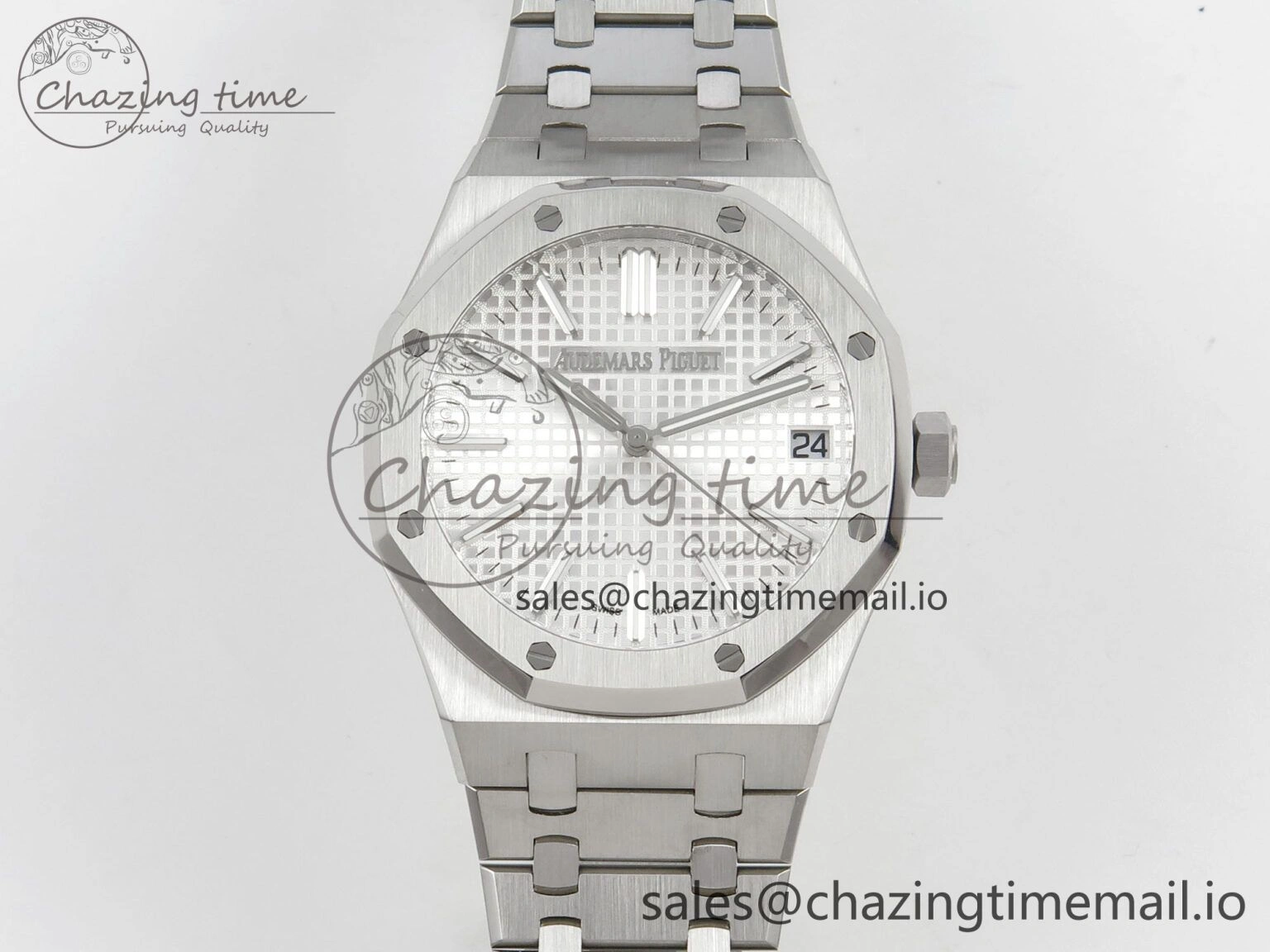 Royal Oak 41mm 15510 SS RSF 1:1 Best Edition Silver Dial on SS Bracelet SA4302 Super Clone UrbanChic 4222