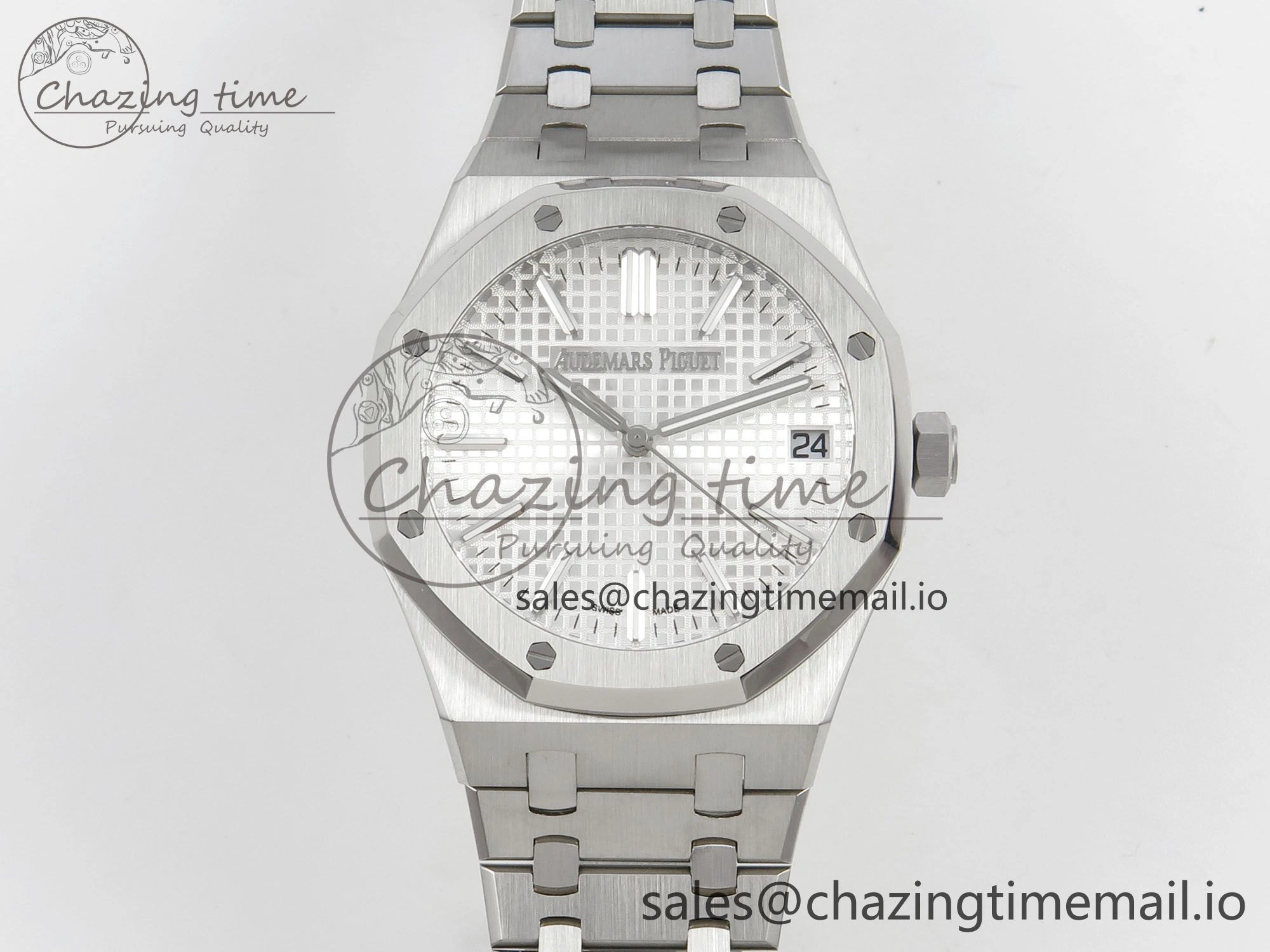 Royal Oak 41mm 15510 SS RSF 1:1 Best Edition Silver Dial on SS Bracelet SA4302 Super Clone UrbanChic 4222