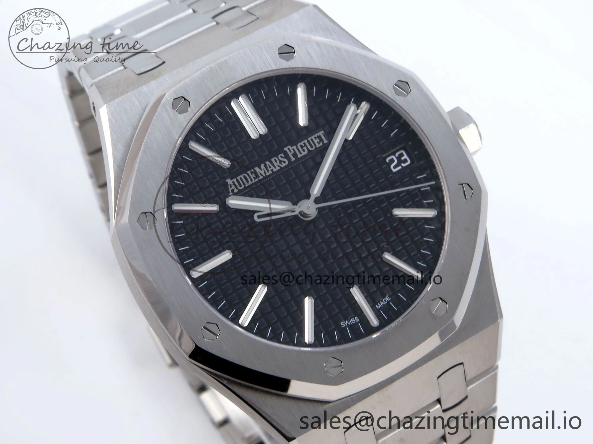 Royal Oak 41mm 15510 SS TKF 1:1 Best Edition Black Dial on SS Bracelet SA4302 Super Clone Vibrant 4313