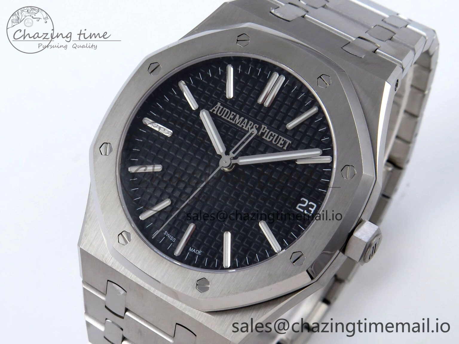 Royal Oak 41mm 15510 SS TKF 1:1 Best Edition Black Dial on SS Bracelet SA4302 Super Clone Vibrant 4313