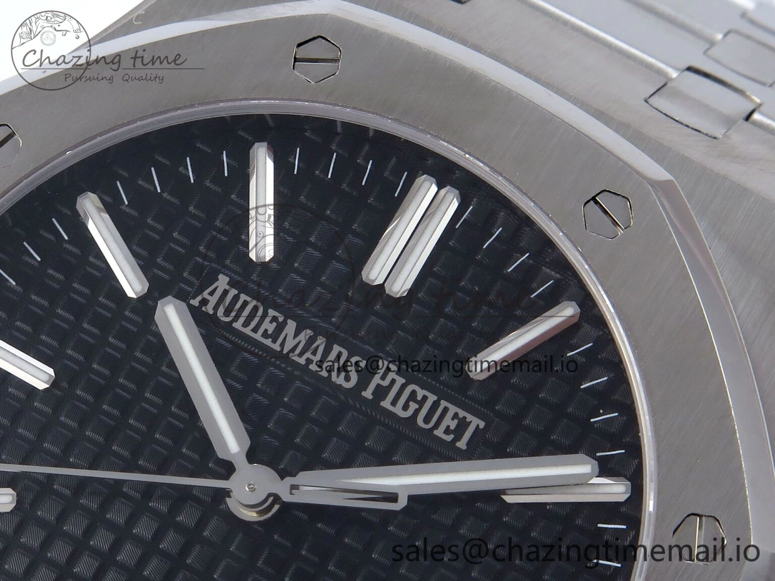Royal Oak 41mm 15510 SS TKF 1:1 Best Edition Black Dial on SS Bracelet SA4302 Super Clone Vibrant 4313