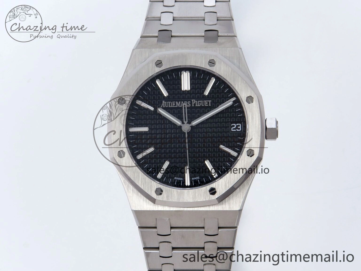 Royal Oak 41mm 15510 SS TKF 1:1 Best Edition Black Dial on SS Bracelet SA4302 Super Clone Vibrant 4313