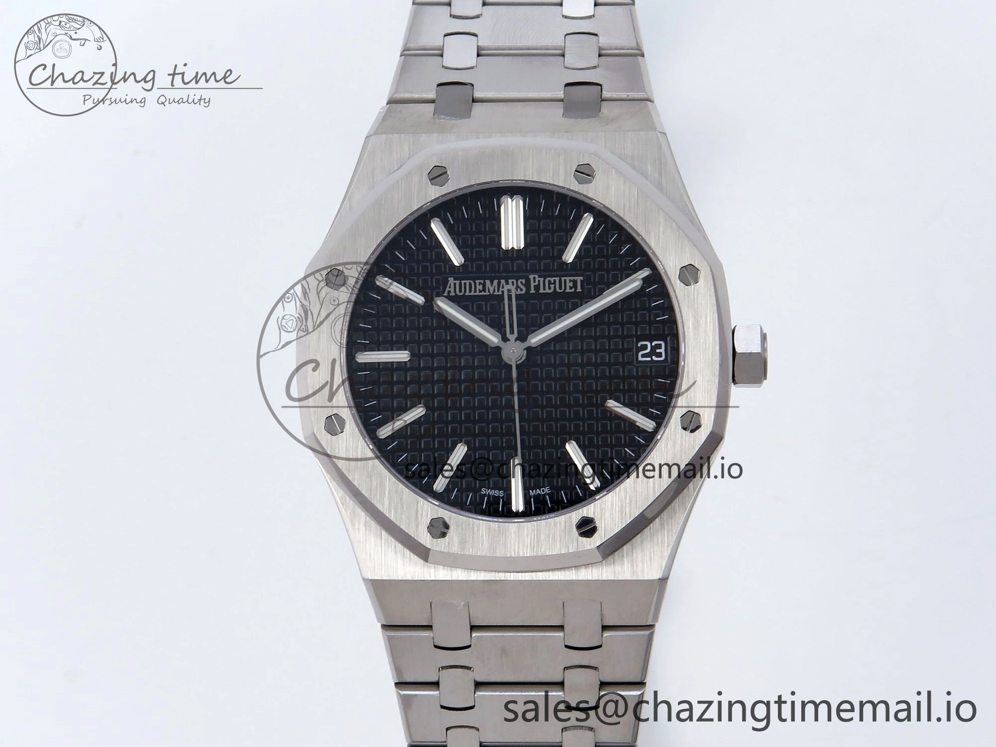 Royal Oak 41mm 15510 SS TKF 1:1 Best Edition Black Dial on SS Bracelet SA4302 Super Clone Vibrant 4313