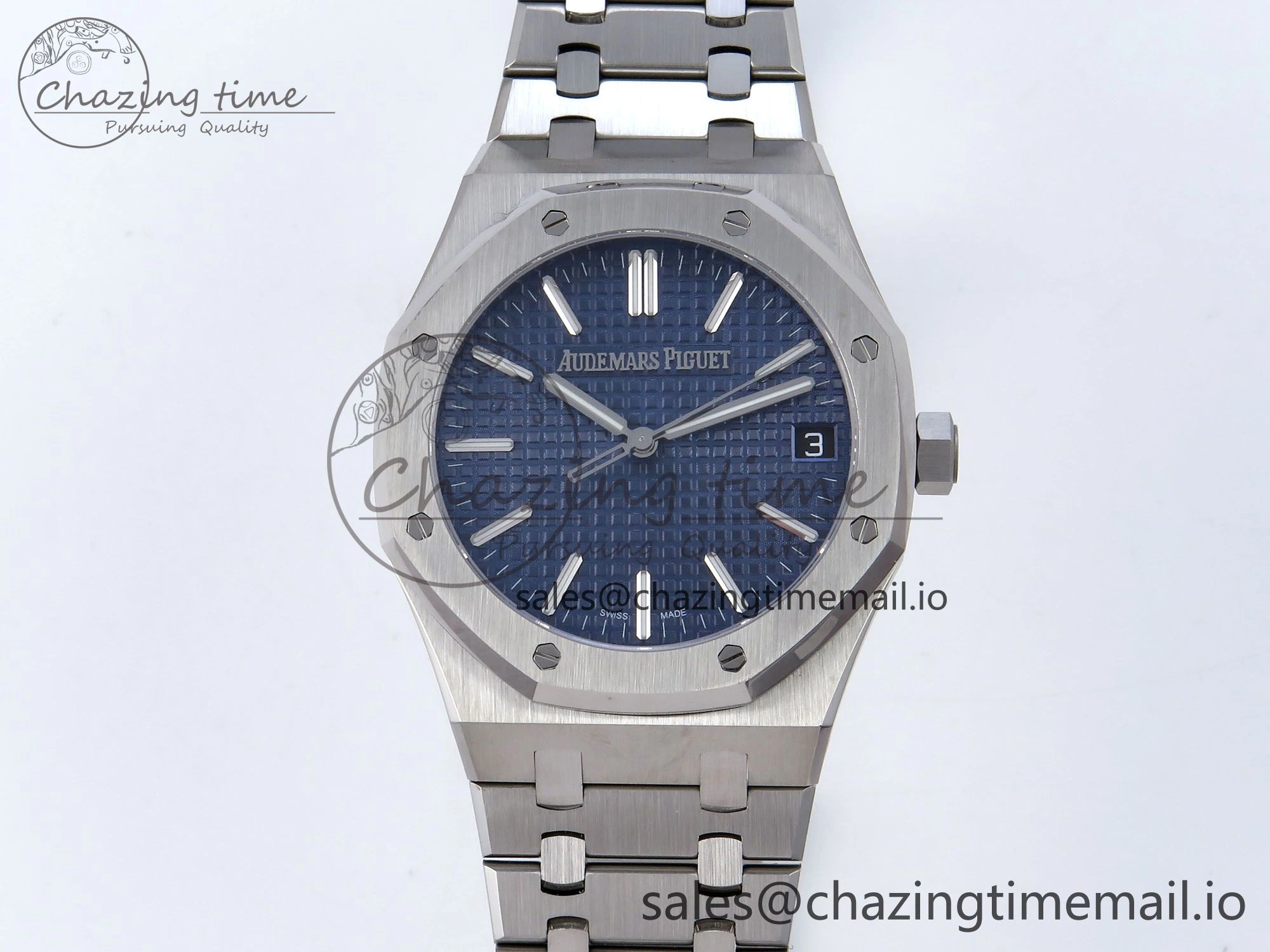 Royal Oak 41mm 15510 SS TKF 1:1 Best Edition Blue Dial on SS Bracelet SA4302 Super Clone Snug 4312