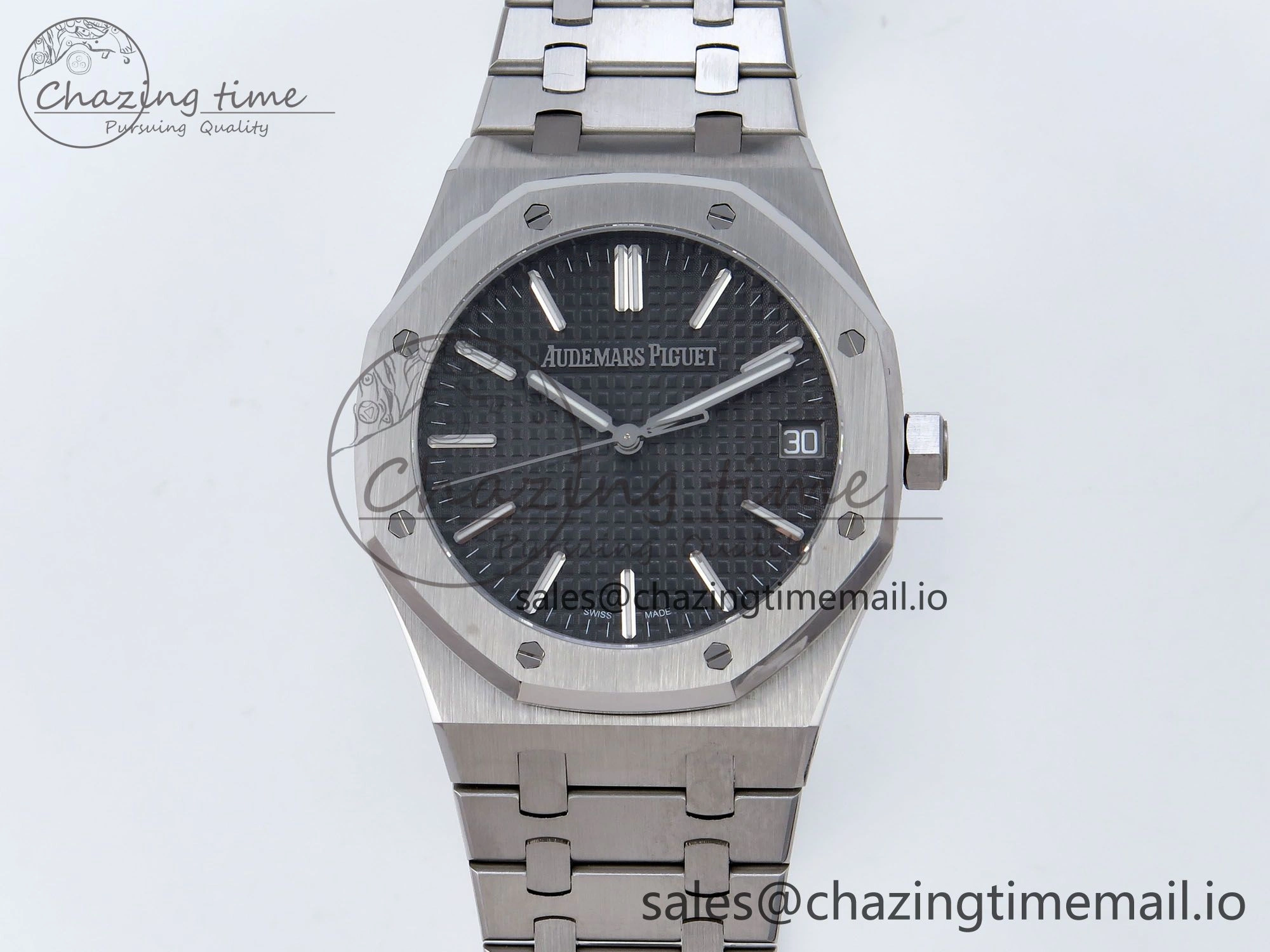 Royal Oak 41mm 15510 SS TKF 1:1 Best Edition Gray Dial on SS Bracelet SA4302 Super Clone FastDry 4316