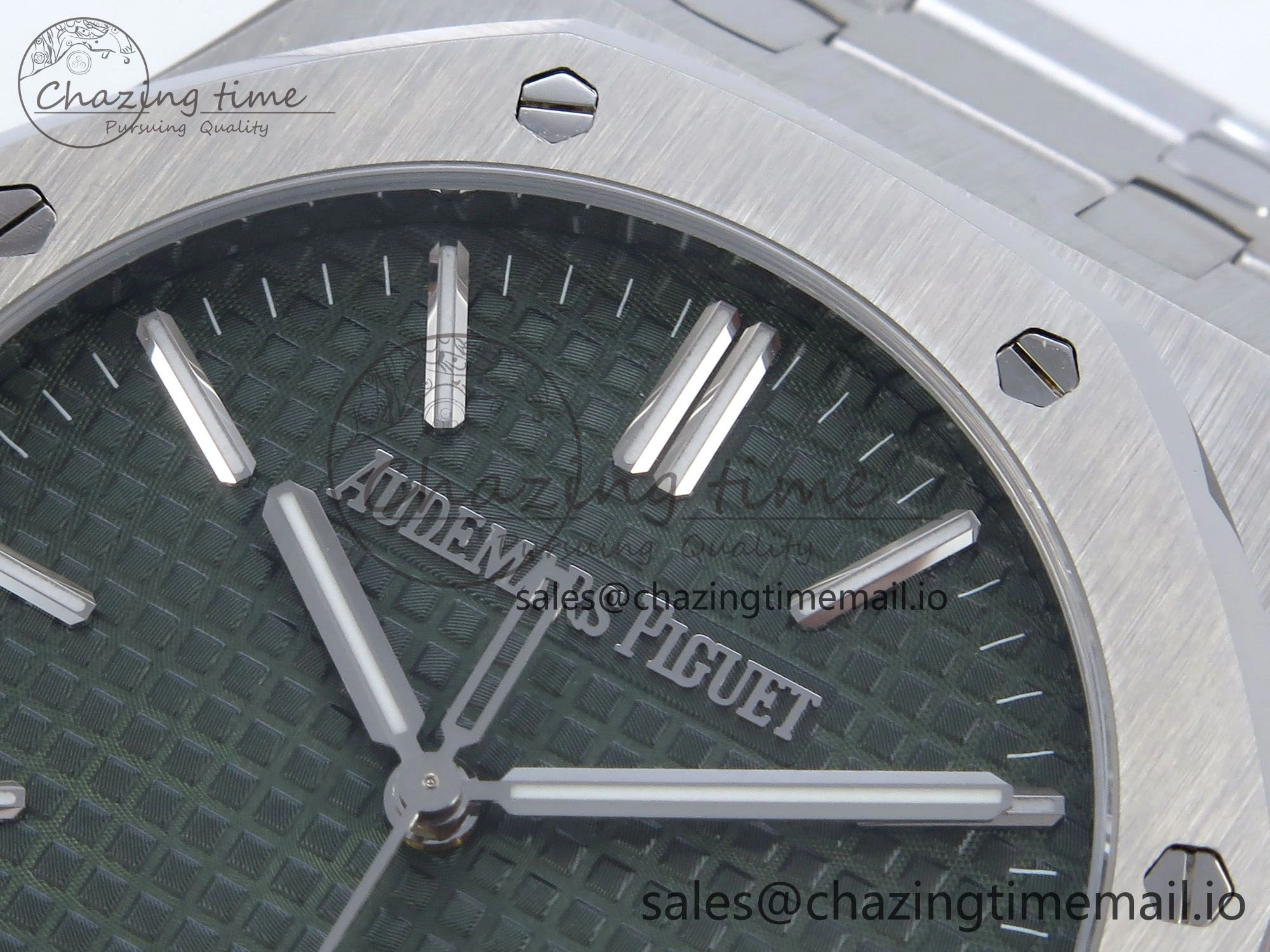 Royal Oak 41mm 15510 SS TKF 1:1 Best Edition Green Dial on SS Bracelet SA4302 Super Clone Attractive 4311