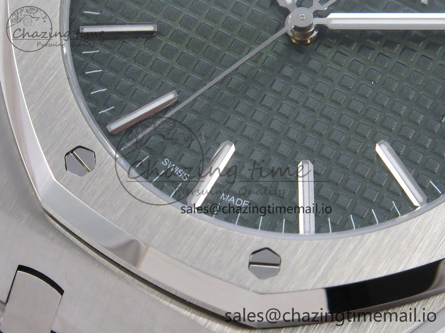 Royal Oak 41mm 15510 SS TKF 1:1 Best Edition Green Dial on SS Bracelet SA4302 Super Clone Attractive 4311