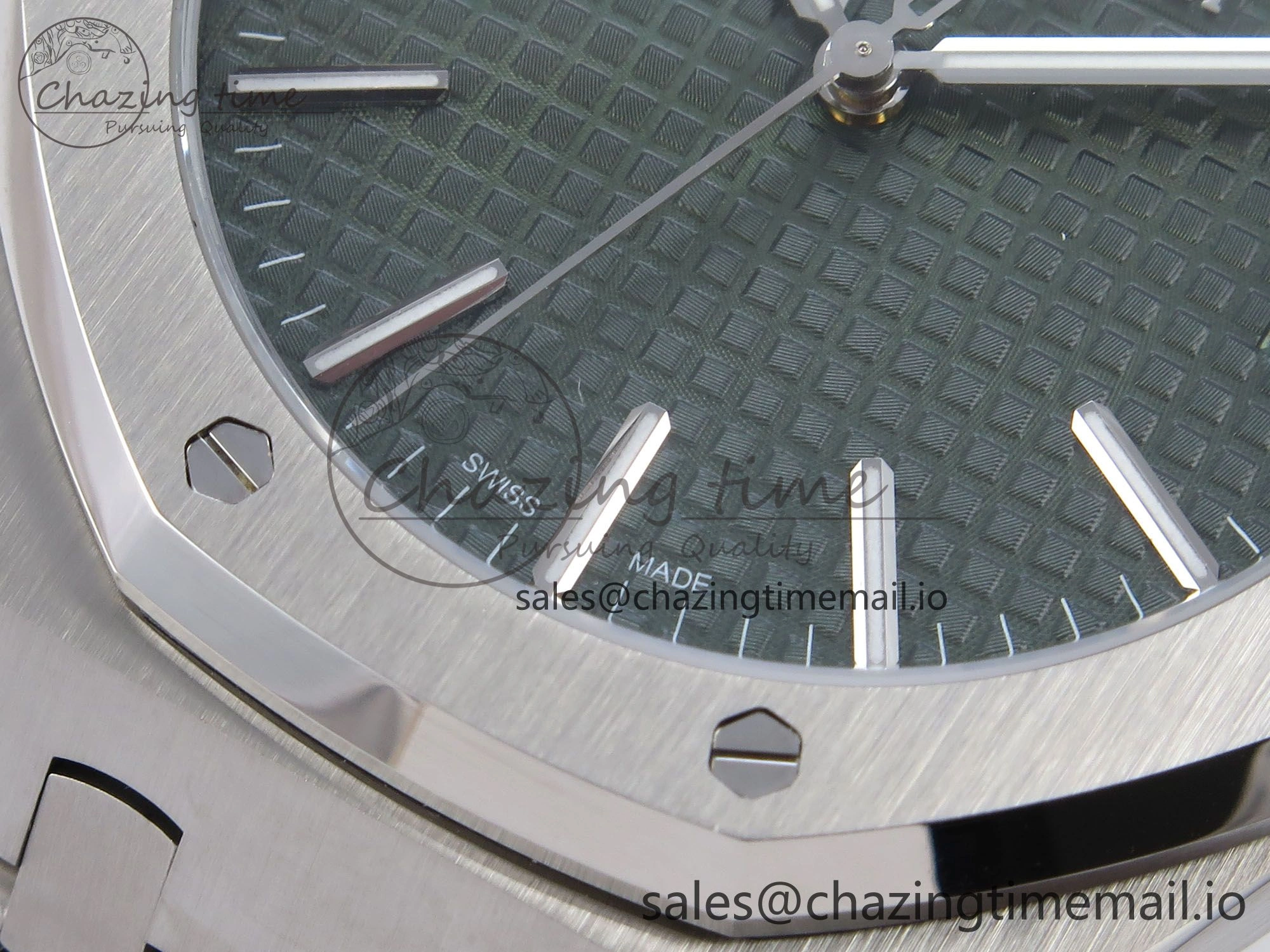 Royal Oak 41mm 15510 SS TKF 1:1 Best Edition Green Dial on SS Bracelet SA4302 Super Clone Attractive 4311