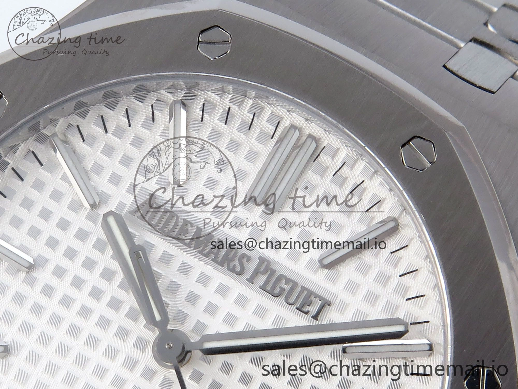 Royal Oak 41mm 15510 SS TKF 1:1 Best Edition White Dial on SS Bracelet SA4302 Super Clone Minimalist 4308
