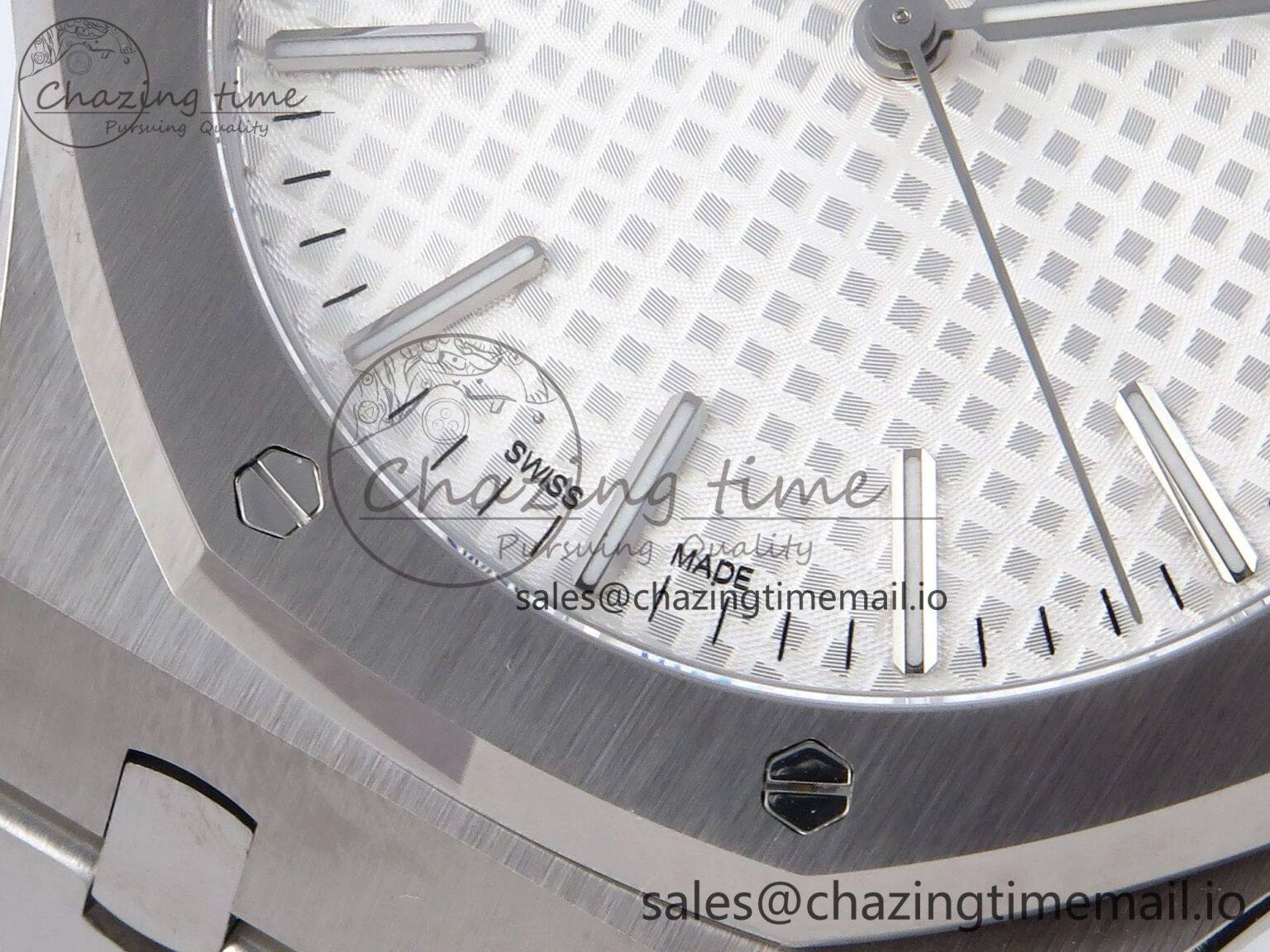 Royal Oak 41mm 15510 SS TKF 1:1 Best Edition White Dial on SS Bracelet SA4302 Super Clone Minimalist 4308
