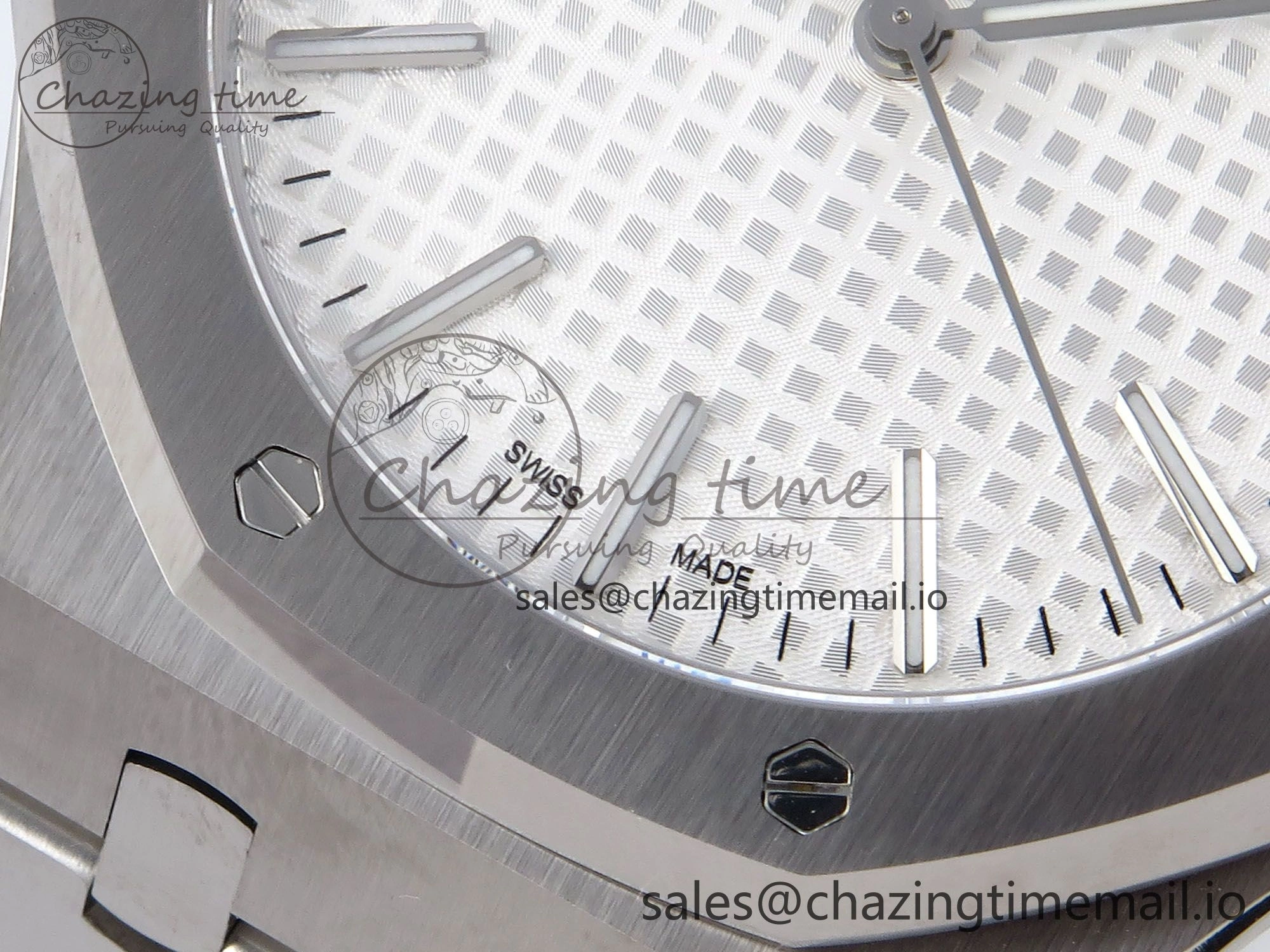 Royal Oak 41mm 15510 SS TKF 1:1 Best Edition White Dial on SS Bracelet SA4302 Super Clone Minimalist 4308