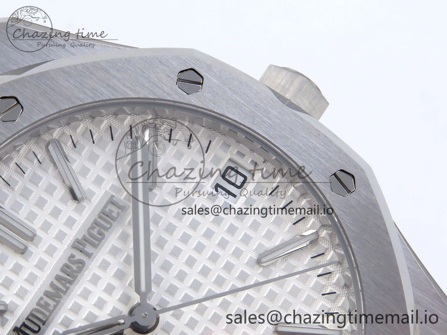 Royal Oak 41mm 15510 SS TKF 1:1 Best Edition White Dial on SS Bracelet SA4302 Super Clone Minimalist 4308