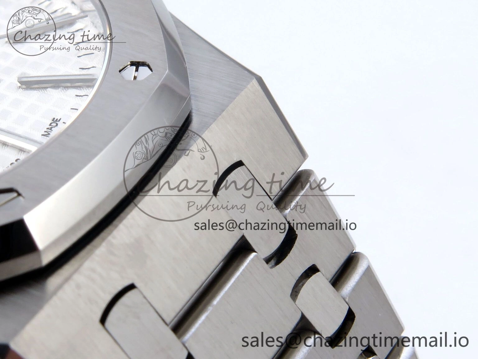 Royal Oak 41mm 15510 SS TKF 1:1 Best Edition White Dial on SS Bracelet SA4302 Super Clone Minimalist 4308