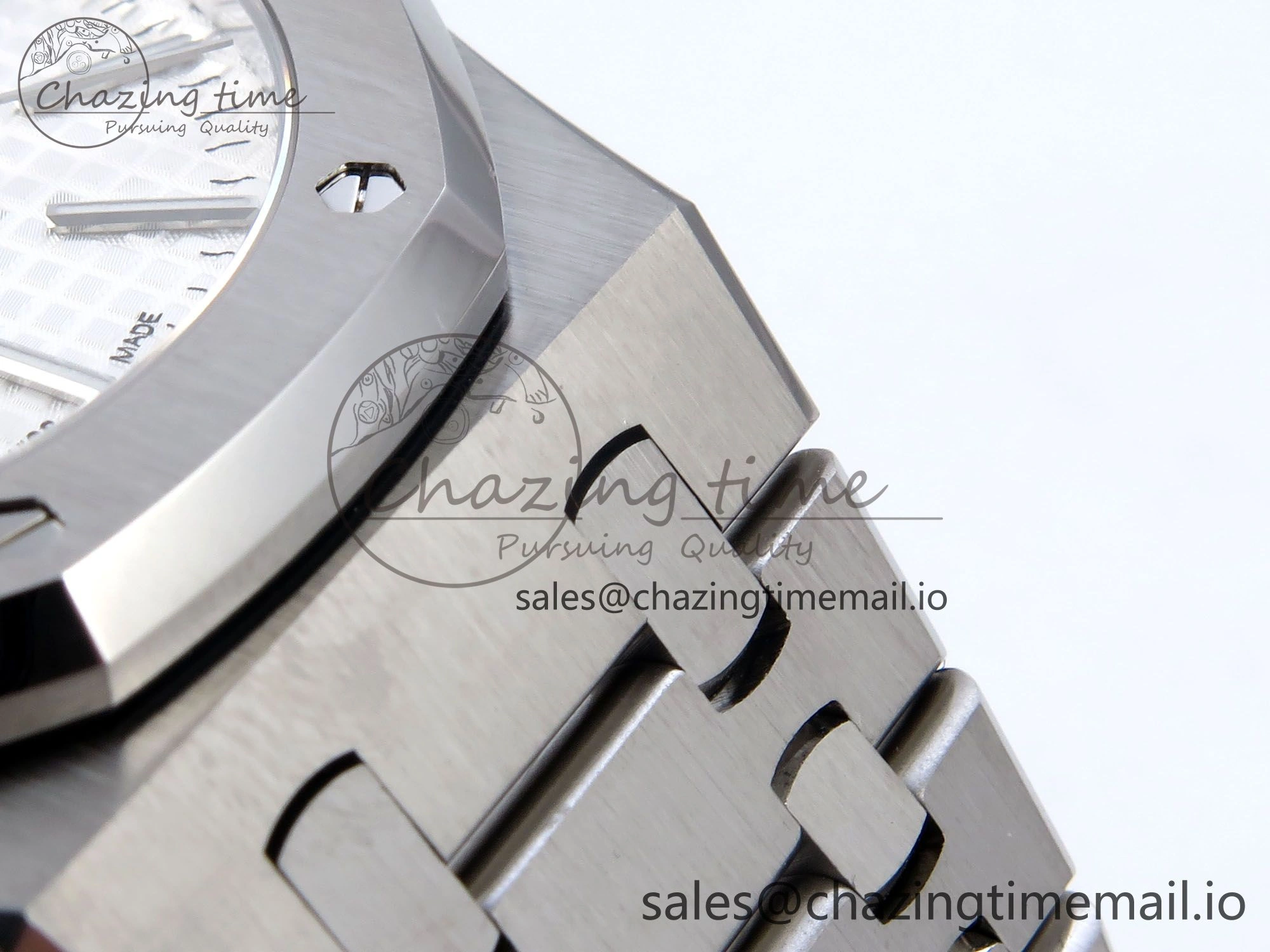 Royal Oak 41mm 15510 SS TKF 1:1 Best Edition White Dial on SS Bracelet SA4302 Super Clone Minimalist 4308