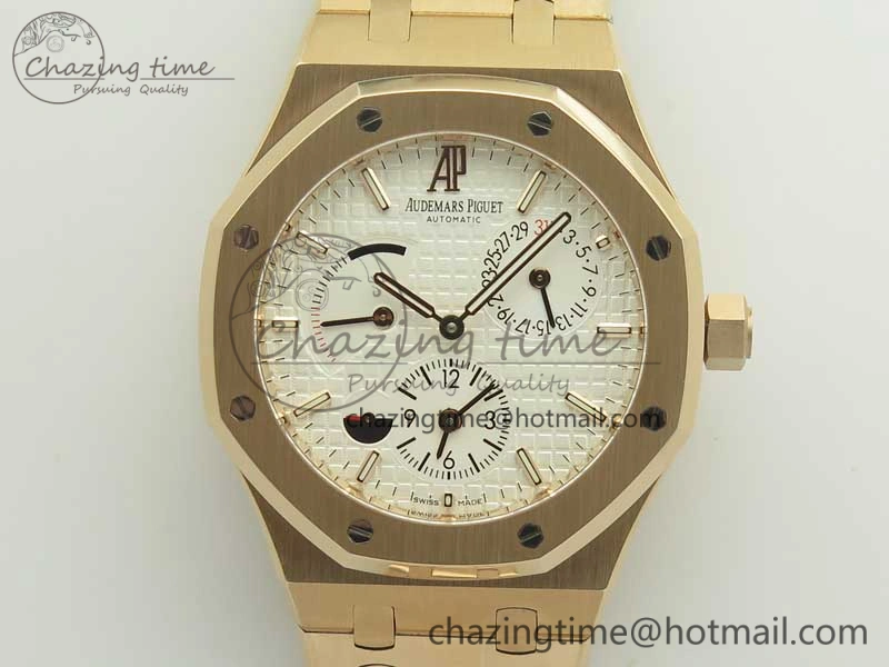 TopPick Royal Oak 41mm 26120 RG TWA Best Edition White Dial on RG Bracelet A 4920