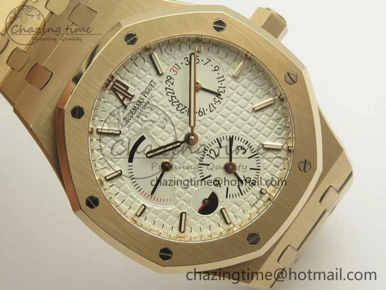 TopPick Royal Oak 41mm 26120 RG TWA Best Edition White Dial on RG Bracelet A 4920