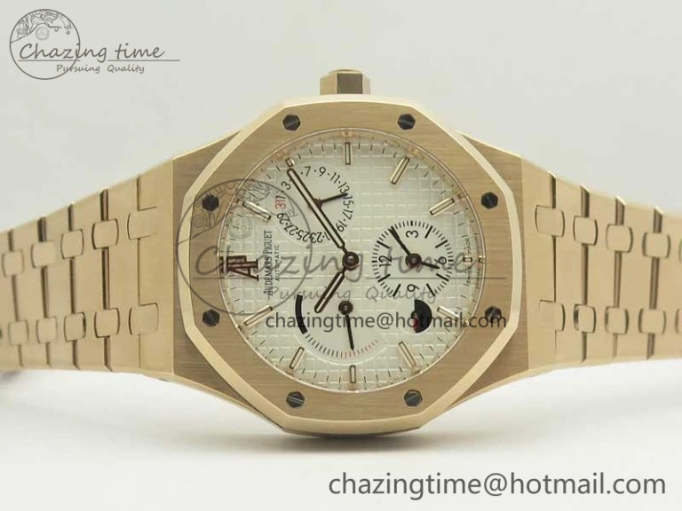 TopPick Royal Oak 41mm 26120 RG TWA Best Edition White Dial on RG Bracelet A 4920