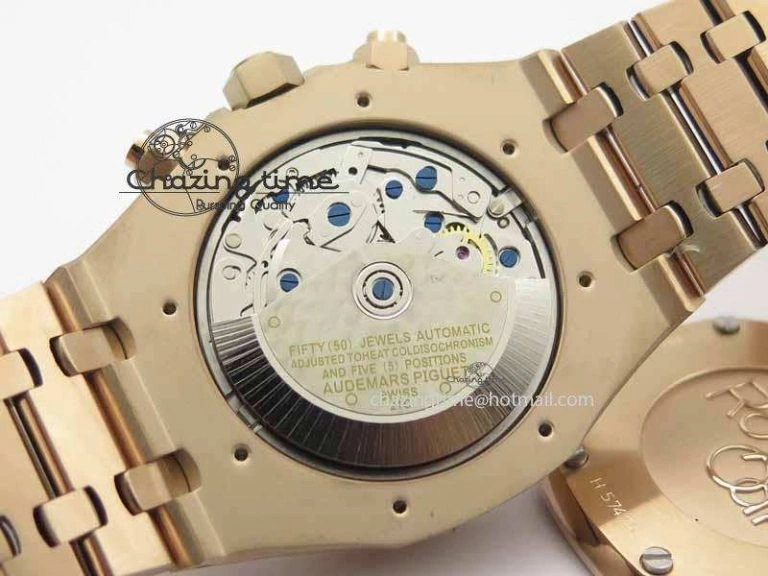 Royal Oak 41mm 26331 Chrono RG Blue Textured Dial Gold Subdial On RG Bracelet A GoAnywhere 4996