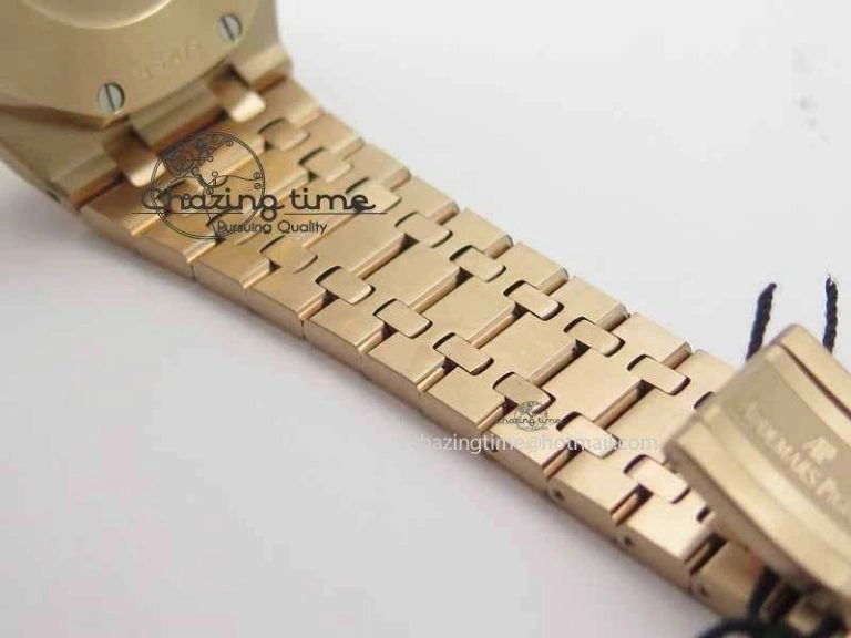 Royal Oak 41mm 26331 Chrono RG Blue Textured Dial Gold Subdial On RG Bracelet A GoAnywhere 4996