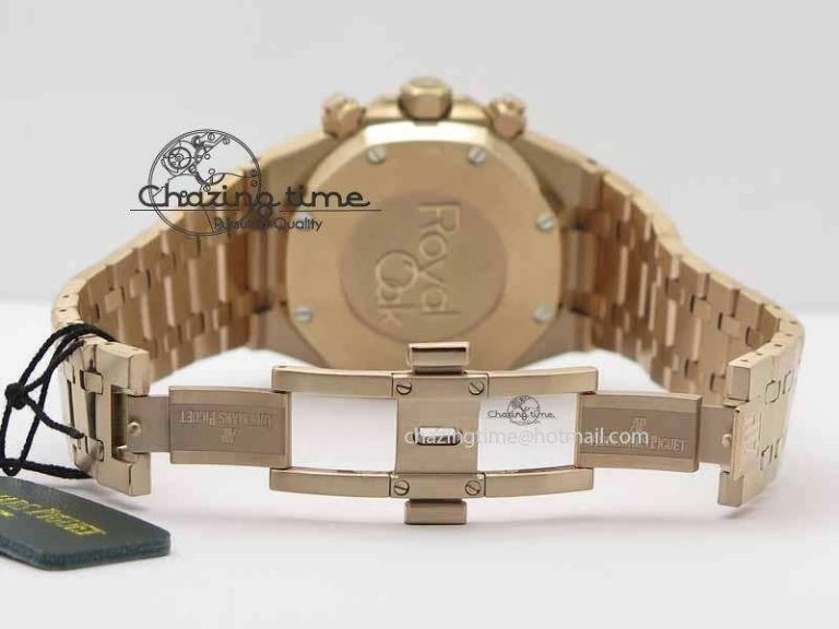 Royal Oak 41mm 26331 Chrono RG Blue Textured Dial Gold Subdial On RG Bracelet A GoAnywhere 4996