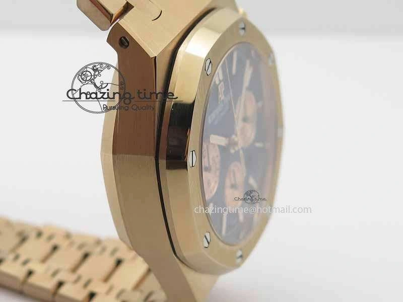 Royal Oak 41mm 26331 Chrono RG Blue Textured Dial Gold Subdial On RG Bracelet A GoAnywhere 4996