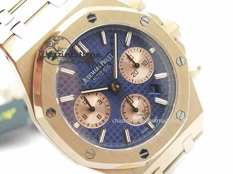 Royal Oak 41mm 26331 Chrono RG Blue Textured Dial Gold Subdial On RG Bracelet A GoAnywhere 4996