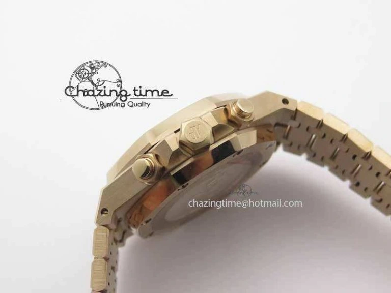 Comfortable Royal Oak 41mm 26331 Chrono RG Brown Textured Dial Gold Subdial On RG Bracelet A 4998