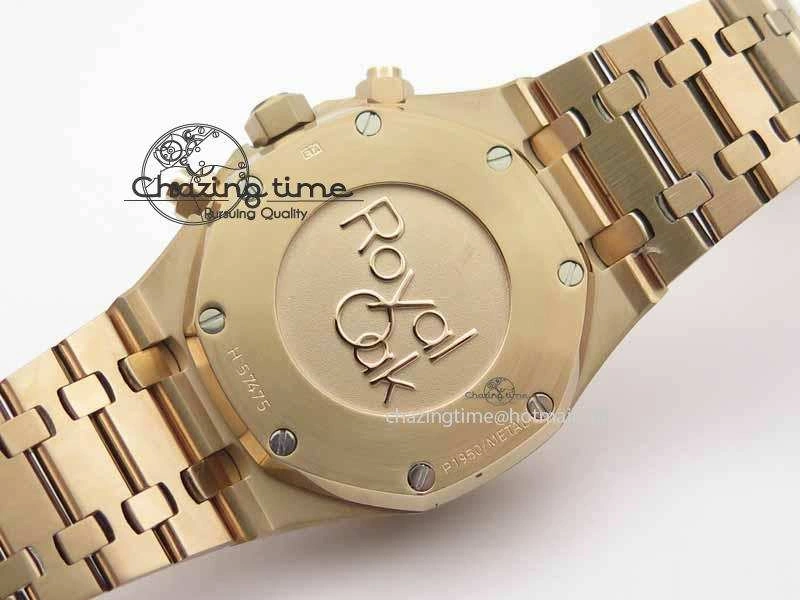 Comfortable Royal Oak 41mm 26331 Chrono RG Brown Textured Dial Gold Subdial On RG Bracelet A 4998