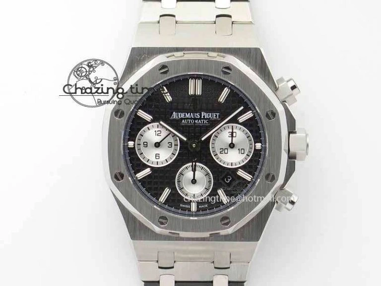 Royal Oak 41mm 26331 Chrono SS Black Textured Dial White Subdial On SS Bracelet A FastDry 4997