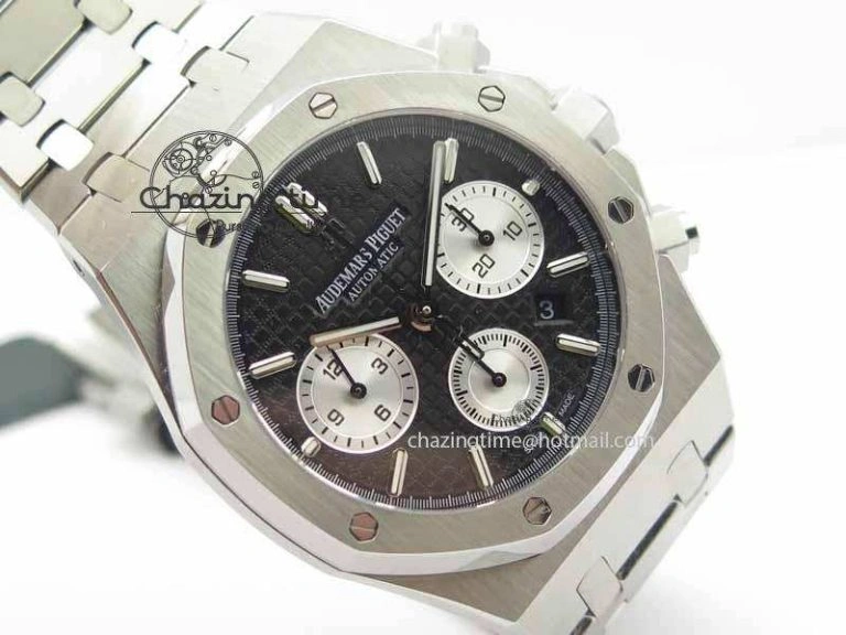 Royal Oak 41mm 26331 Chrono SS Black Textured Dial White Subdial On SS Bracelet A FastDry 4997