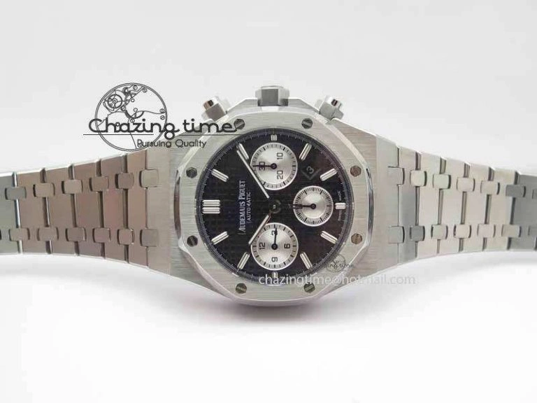 Royal Oak 41mm 26331 Chrono SS Black Textured Dial White Subdial On SS Bracelet A FastDry 4997
