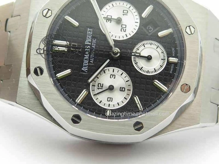 Royal Oak 41mm 26331 Chrono SS Black Textured Dial White Subdial On SS Bracelet A FastDry 4997