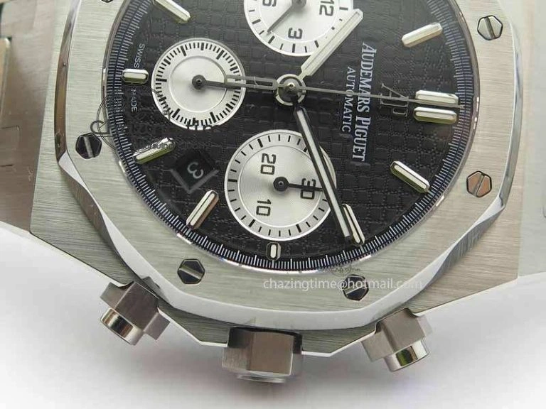 Royal Oak 41mm 26331 Chrono SS Black Textured Dial White Subdial On SS Bracelet A FastDry 4997