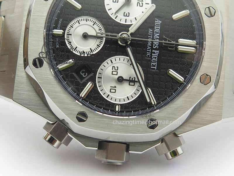 Royal Oak 41mm 26331 Chrono SS Black Textured Dial White Subdial On SS Bracelet A FastDry 4997