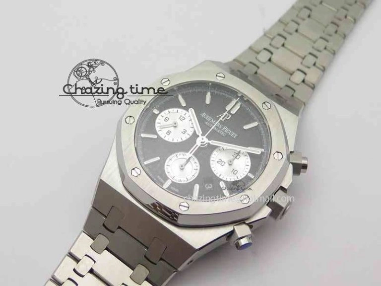 Royal Oak 41mm 26331 Chrono SS Black Textured Dial White Subdial On SS Bracelet A FastDry 4997