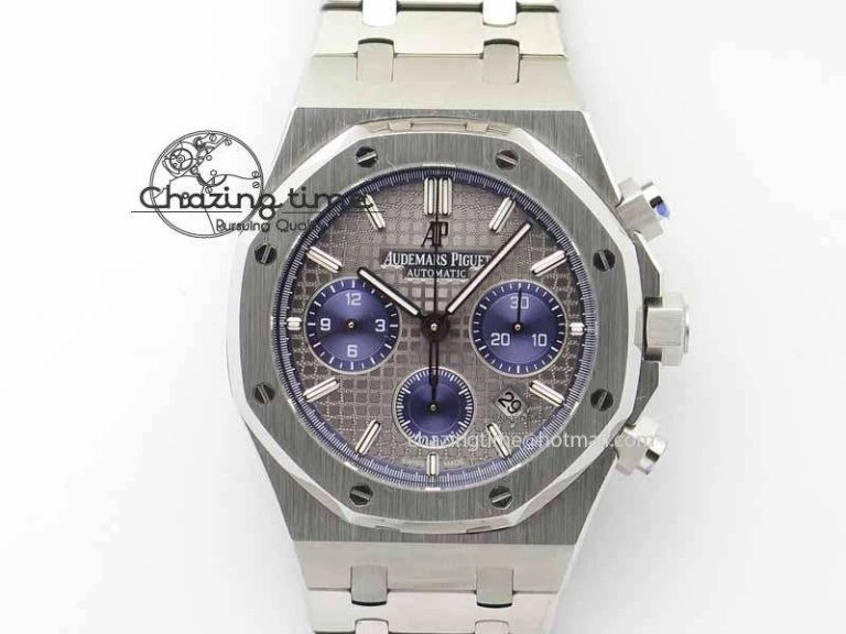 Royal Oak 41mm 26331 Chrono SS Gray Textured Dial Blue Subdial On SS Bracelet A UrbanStyle 5001