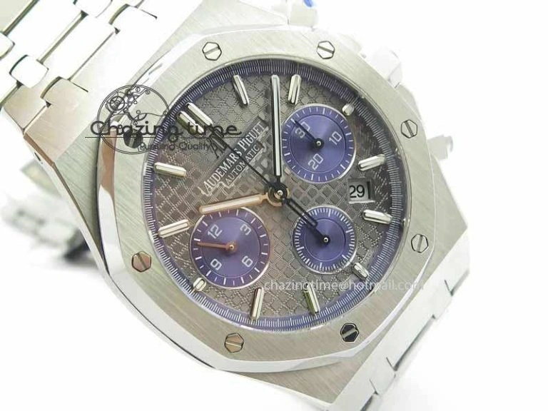 Royal Oak 41mm 26331 Chrono SS Gray Textured Dial Blue Subdial On SS Bracelet A UrbanStyle 5001