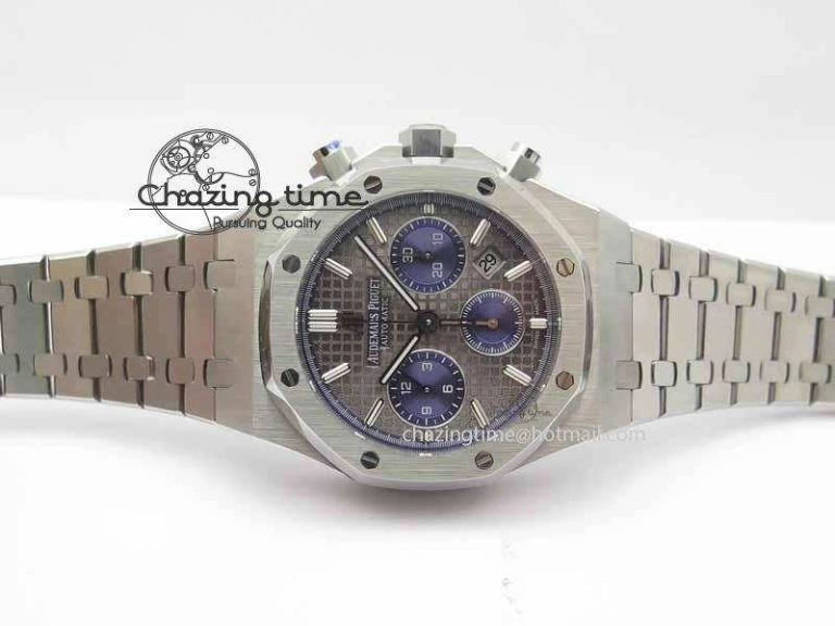 Royal Oak 41mm 26331 Chrono SS Gray Textured Dial Blue Subdial On SS Bracelet A UrbanStyle 5001