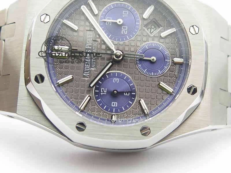 Royal Oak 41mm 26331 Chrono SS Gray Textured Dial Blue Subdial On SS Bracelet A UrbanStyle 5001