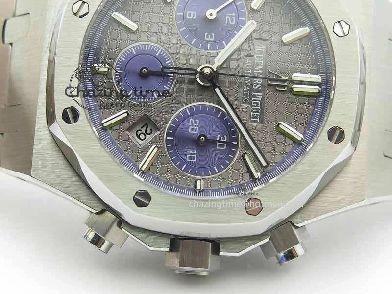 Royal Oak 41mm 26331 Chrono SS Gray Textured Dial Blue Subdial On SS Bracelet A UrbanStyle 5001
