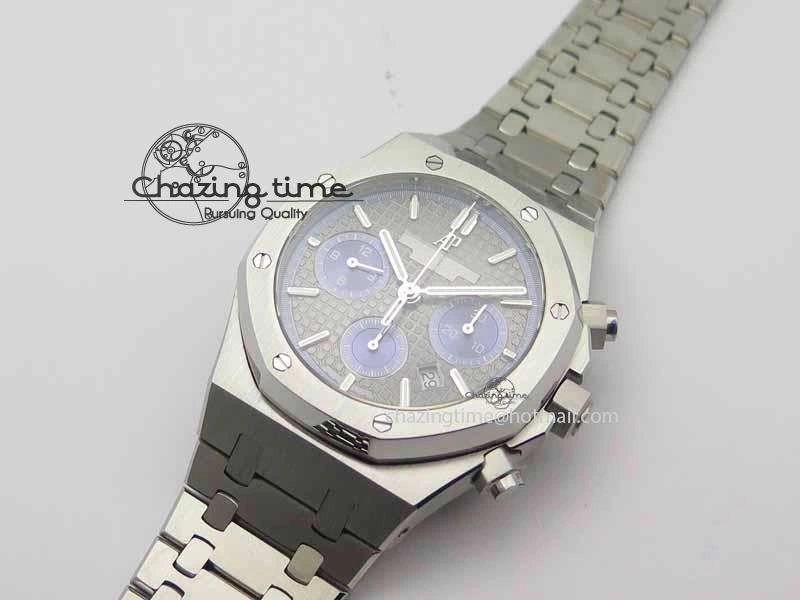 Royal Oak 41mm 26331 Chrono SS Gray Textured Dial Blue Subdial On SS Bracelet A UrbanStyle 5001