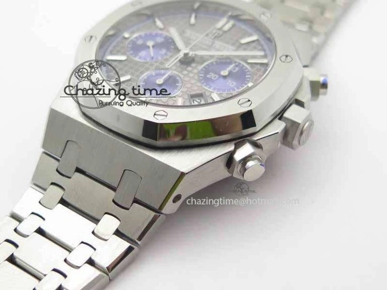 Royal Oak 41mm 26331 Chrono SS Gray Textured Dial Blue Subdial On SS Bracelet A UrbanStyle 5001