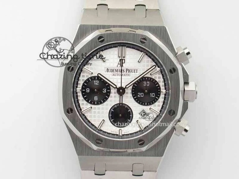 SmartChoice Royal Oak 41mm 26331 Chrono SS White Textured Dial Black Subdial On SS Bracelet A 4999